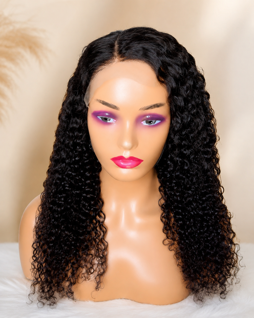 Kinky Curly with Closure and Elastic Band (Color Black) Desire-Beauty Hair Collections