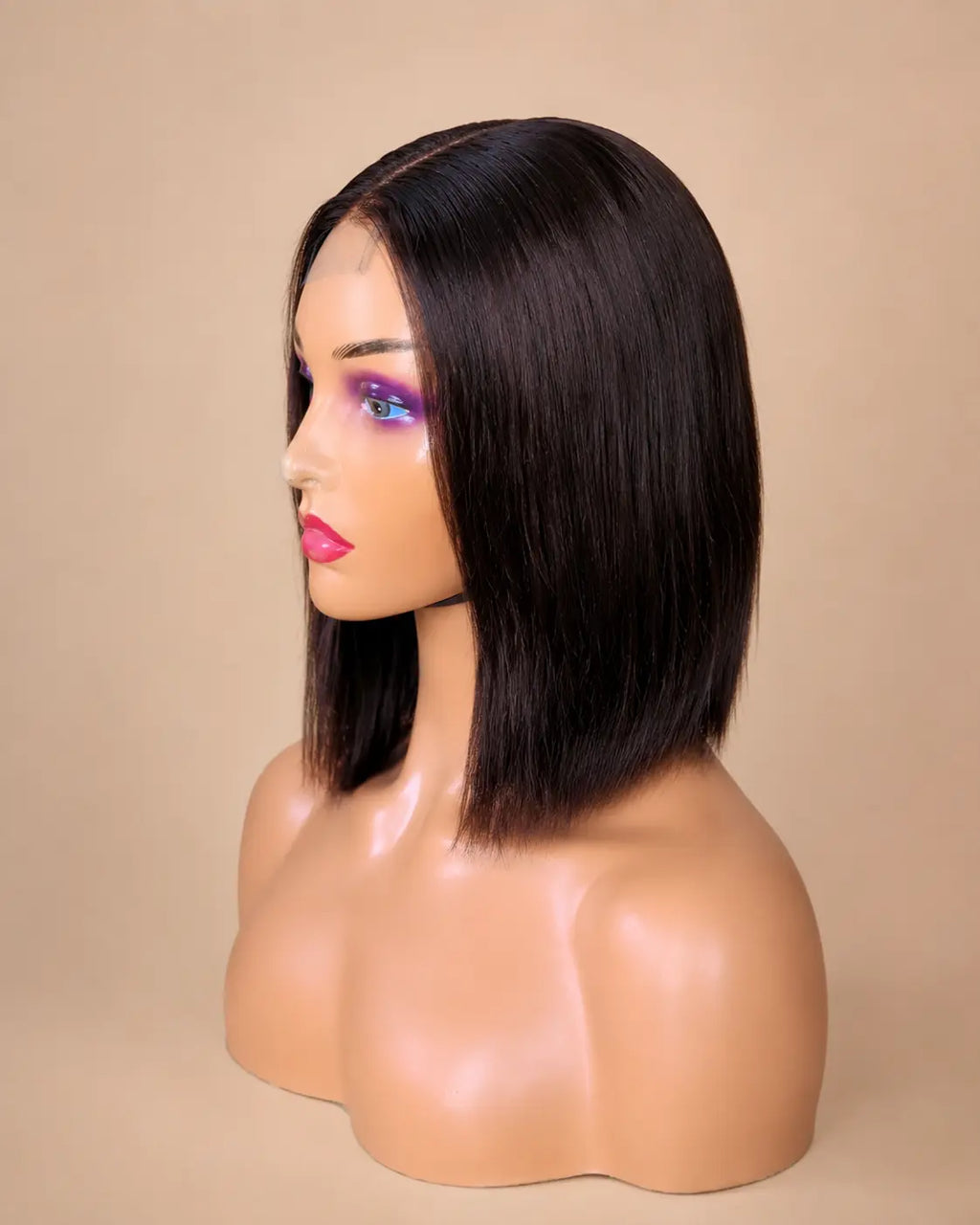 Bob Wig with Closure and Elastic Band (Black Color) Desire-Beauty Hair Collections