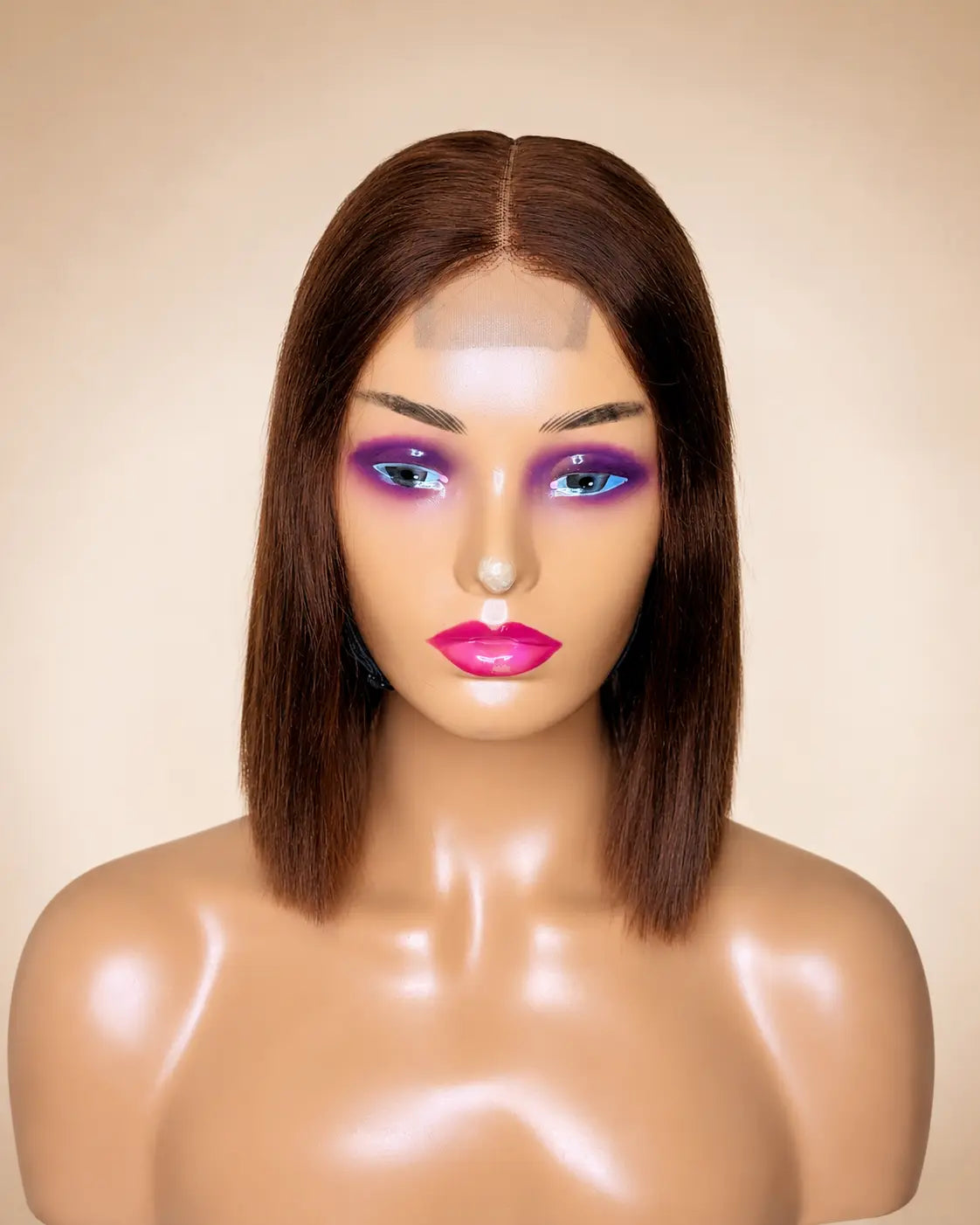 Bob Wig with Closure and Elastic Band (Brown Color) Desire-Beauty Hair Collections