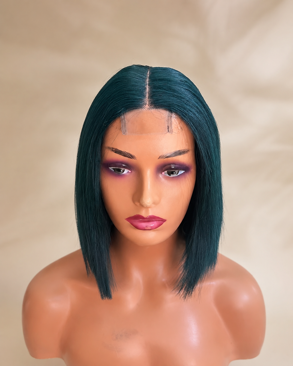 Bob Wig with Closure and Elastic Band (Green Color) Desire-Beauty Hair Collections