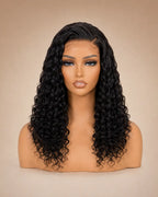 Deep Wave Closure Wig with Elastic Band - 16 Inch (Black Color) Desire-Beauty Hair Collections